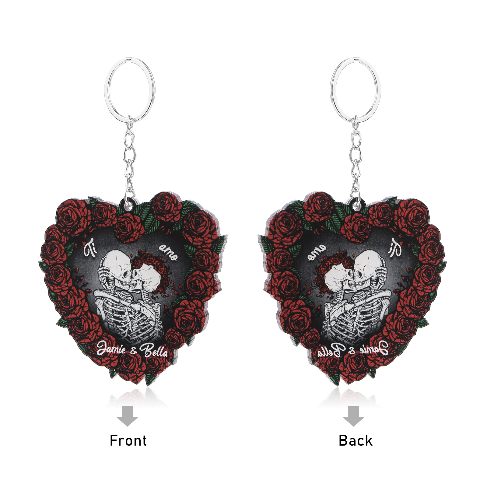 Decorazione/Pendente Natalizia Personalizzata in Acrilico con 2 Nomi - "Ti Amo" - Regalo di Natale per Lui/Lei | Jessemade