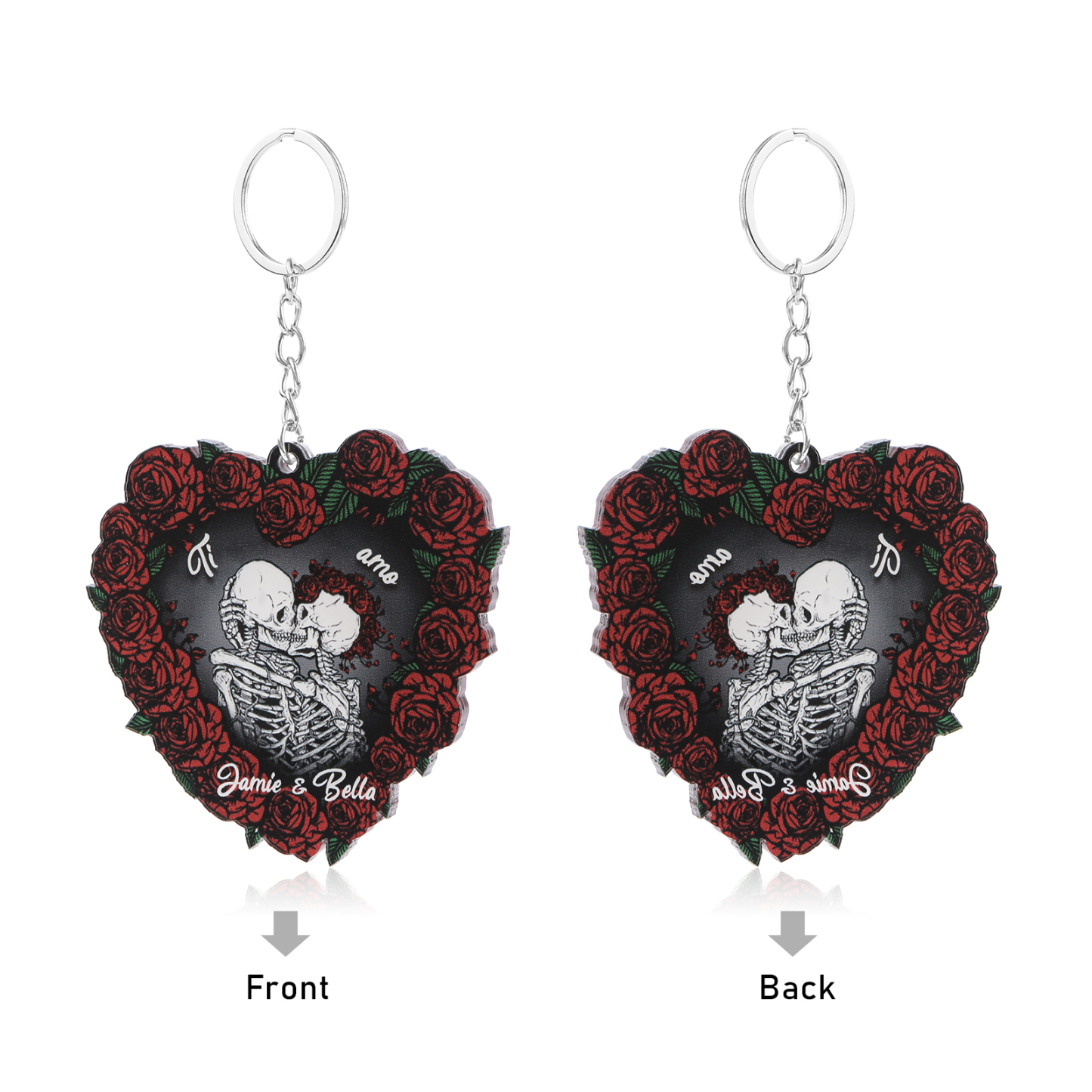 Decorazione/Pendente Natalizia Personalizzata in Acrilico con 2 Nomi - "Ti Amo" - Regalo di Natale per Lui/Lei | Jessemade