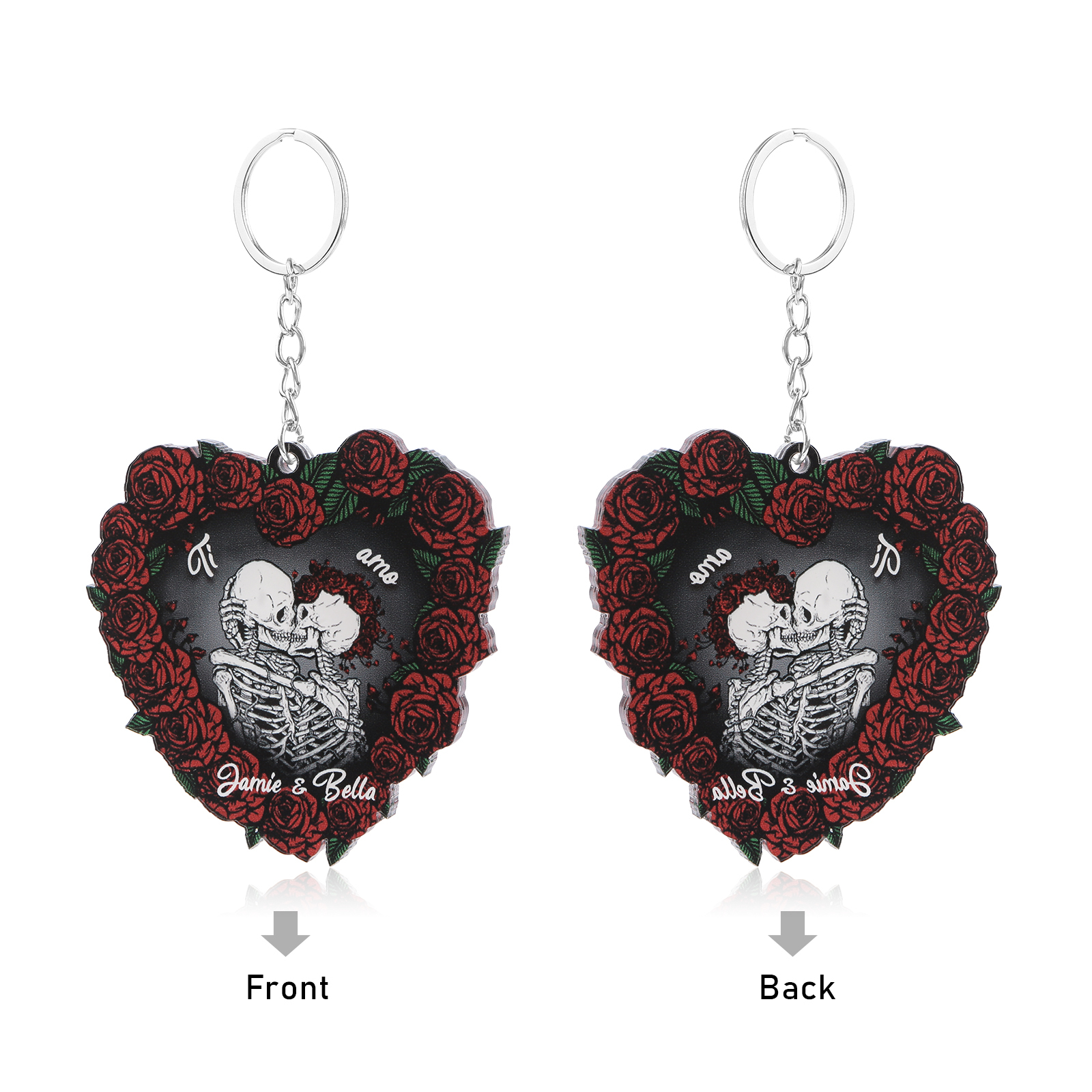 Decorazione/Pendente Natalizia Personalizzata in Acrilico con 2 Nomi - "Ti Amo" - Regalo di Natale per Lui/Lei | Jessemade