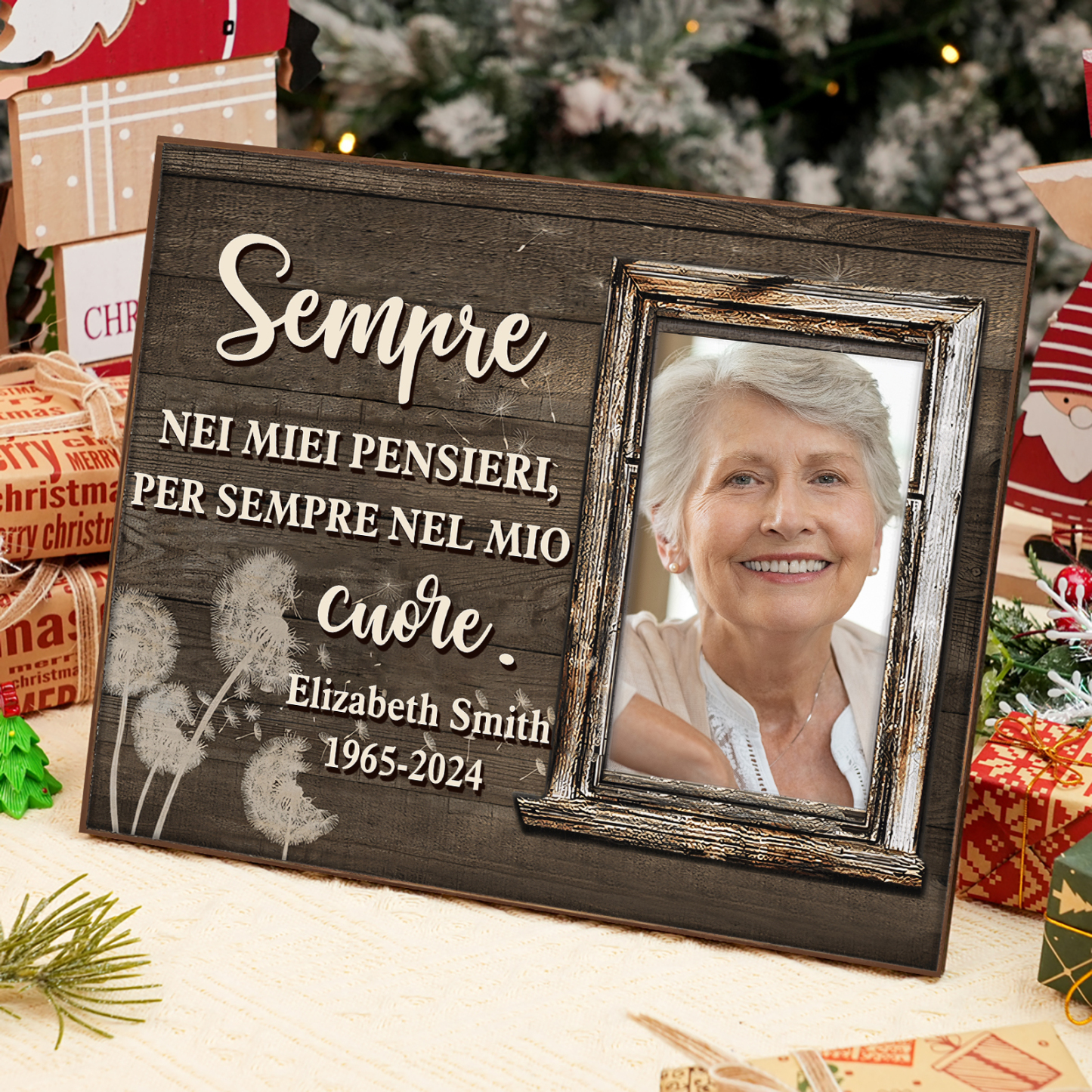 Ornamenti commemorativi personalizzati con 1 foto, nome e data, ornamenti in legno per commemorare i cari defunti | Jessemade