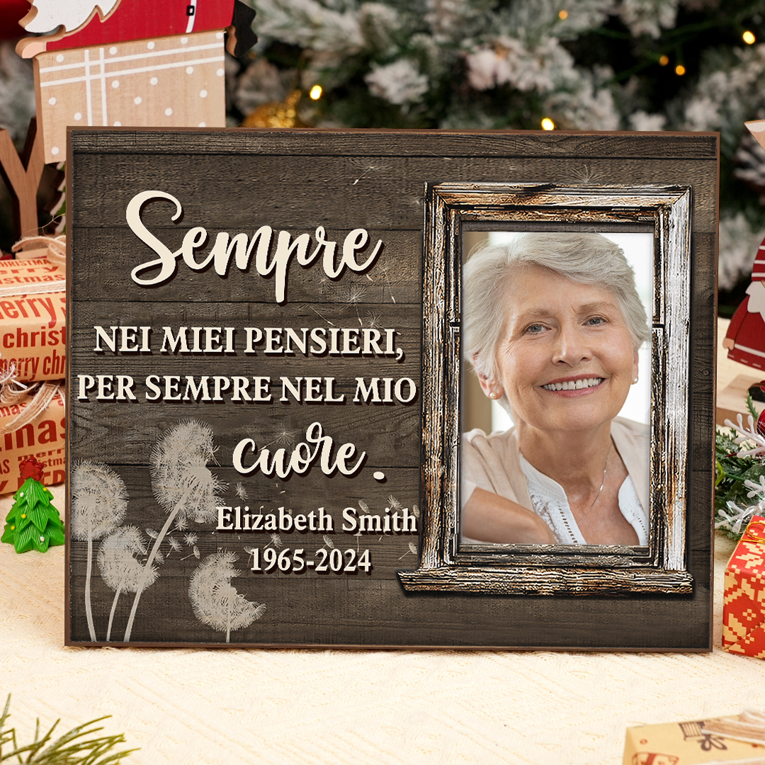 Ornamenti commemorativi personalizzati con 1 foto, nome e data, ornamenti in legno per commemorare i cari defunti | Jessemade