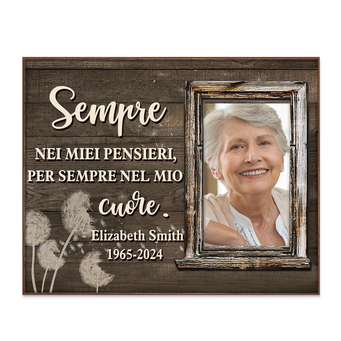 Ornamenti commemorativi personalizzati con 1 foto, nome e data, ornamenti in legno per commemorare i cari defunti | Jessemade