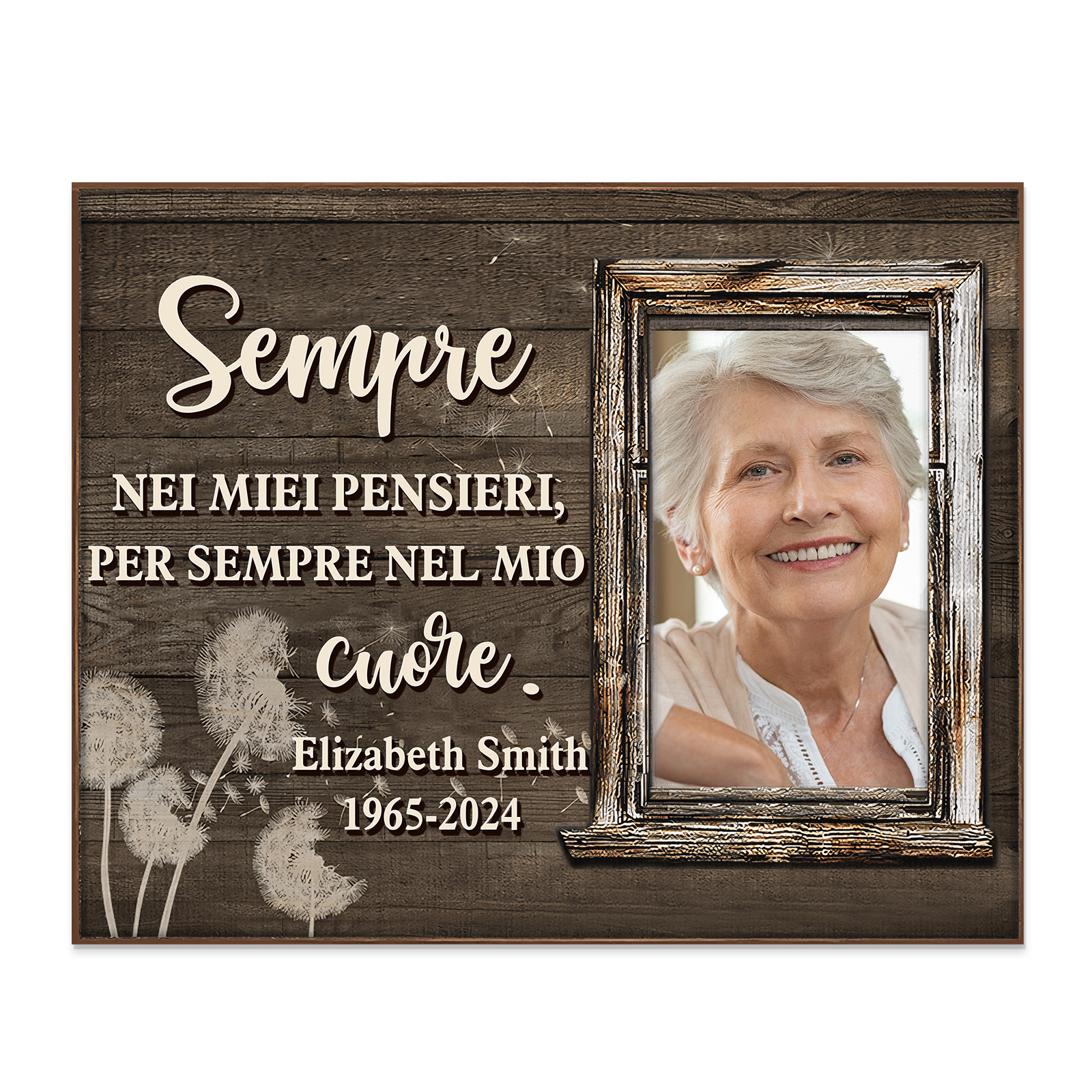 Ornamenti commemorativi personalizzati con 1 foto, nome e data, ornamenti in legno per commemorare i cari defunti | Jessemade