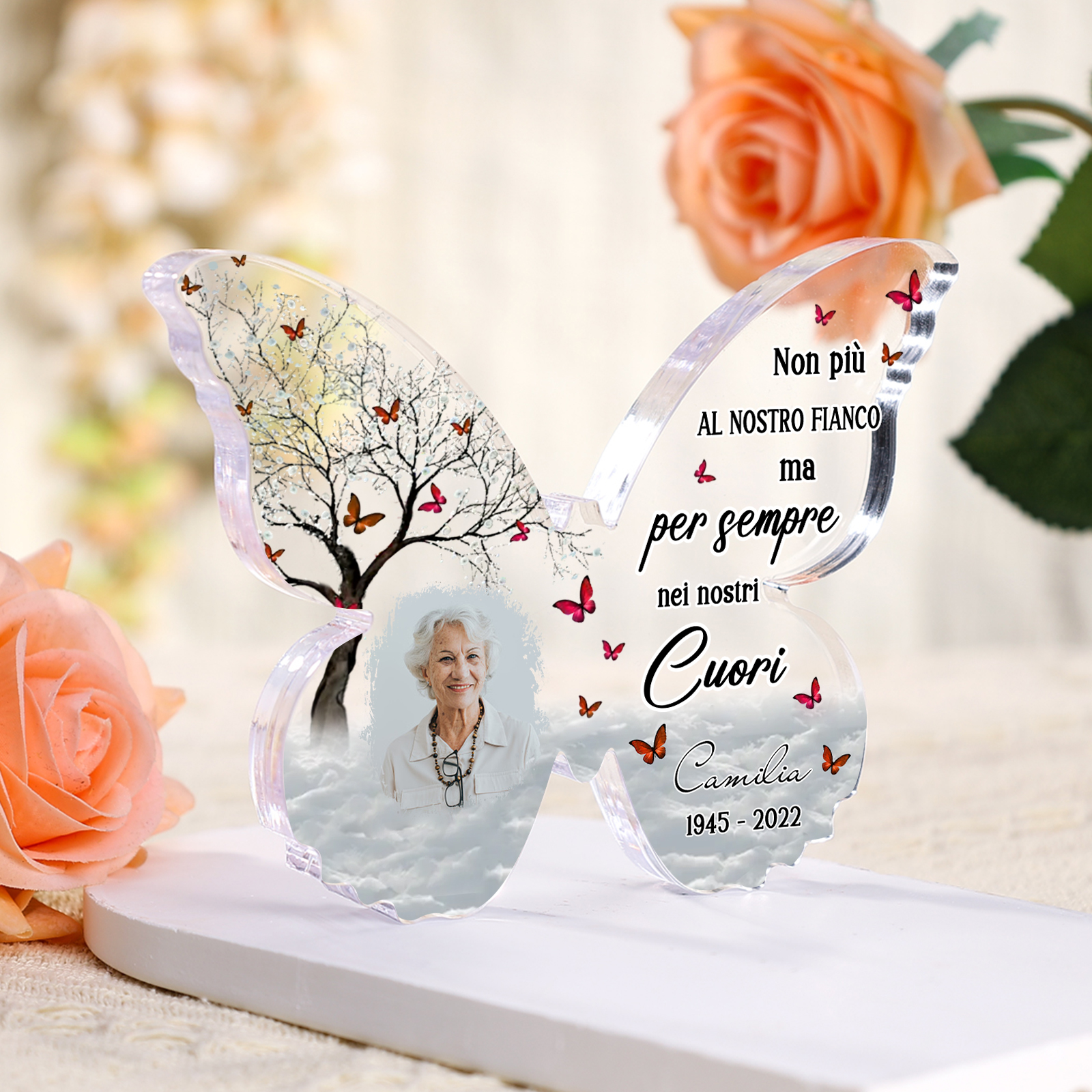 Regalo commemorativo personalizzato a forma di farfalla Ornamento da t