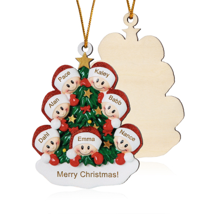 7 Names-Personalised Christmas Tree Ornament-Festive Holiday Decoration for Family | Jessemade