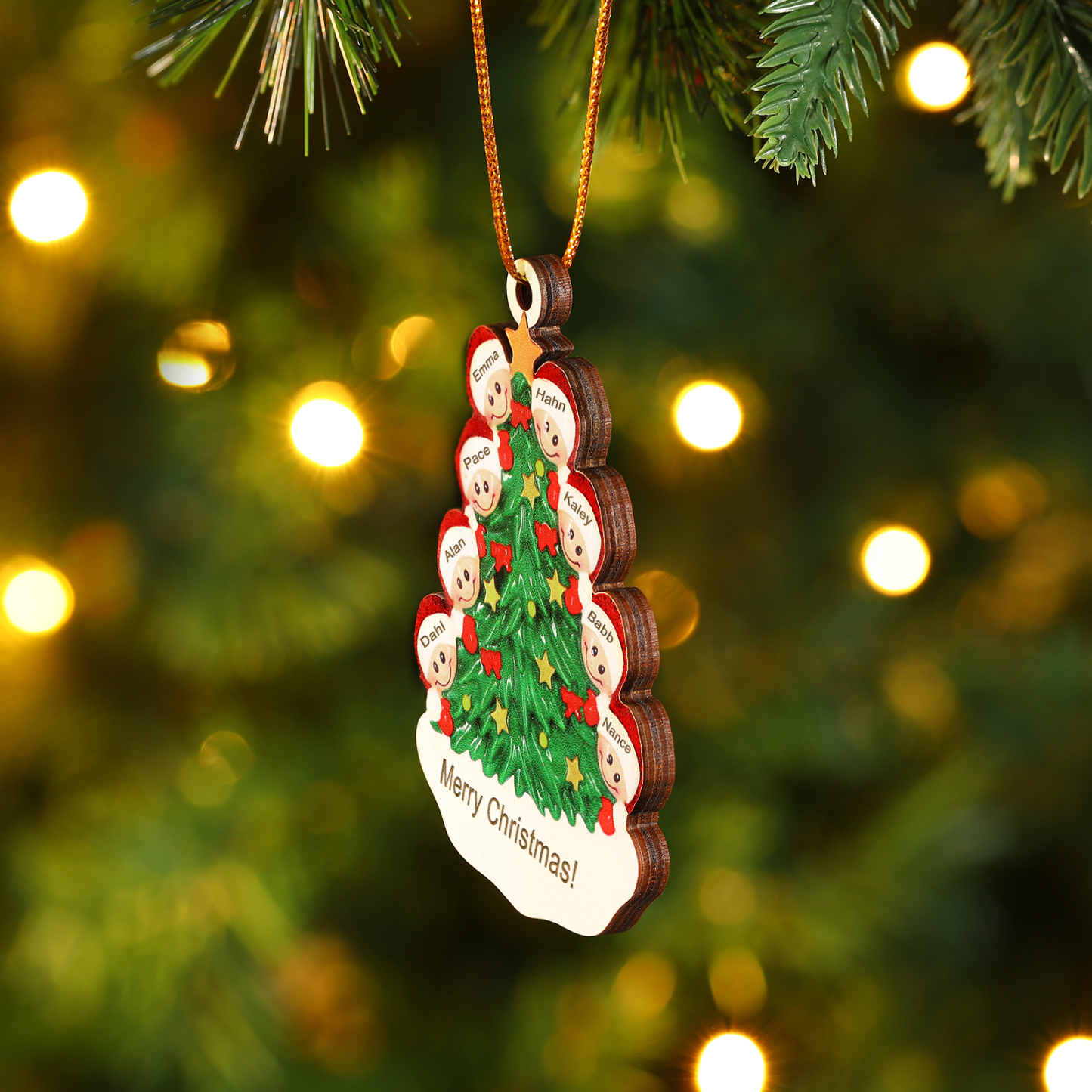8 Names-Personalised Christmas Tree Ornament-Festive Holiday Decoration for Family | Jessemade