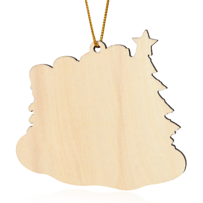 Decorazione Natalizia in Legno Personalizzata - Albero di Natale & Personaggi - Personalizzabile con 4 Nomi e 1 Testo - Regalo di Natale per Famiglia | Jessemade