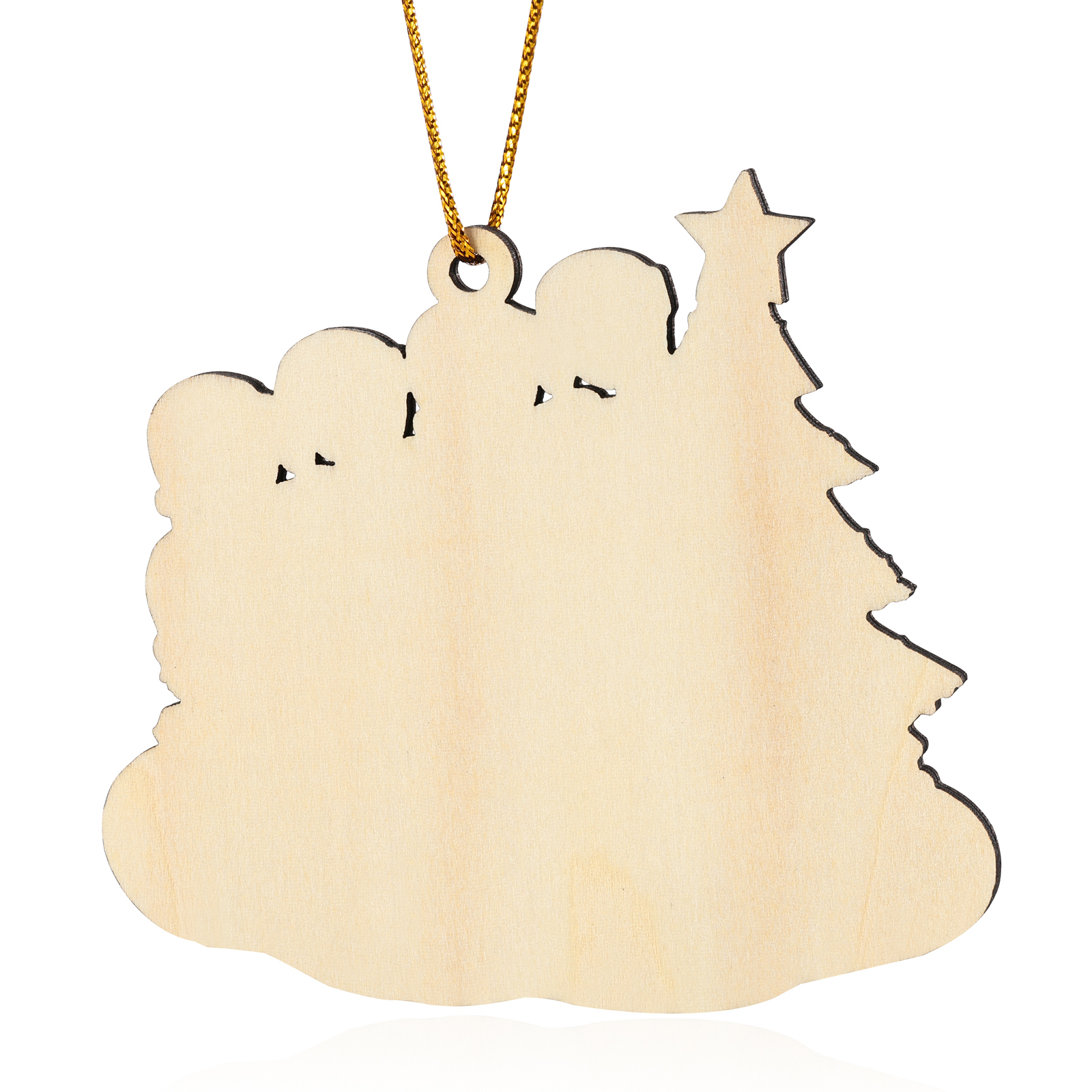 Decorazione Natalizia in Legno Personalizzata - Albero di Natale & Personaggi - Personalizzabile con 7 Nomi e 1 Testo - Regalo di Natale per Famiglia | Jessemade