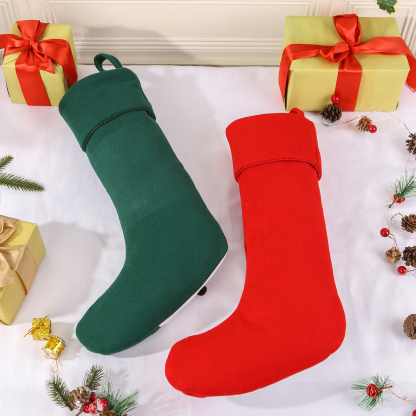 Calza di Natale in Tessuto Personalizzata - Nome Personalizzabile, Stili Rosso e Verde Regalo di Natale per Famiglia | Jessemade