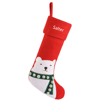 Calza di Natale in Tessuto Personalizzata - Nome Personalizzabile, Stili Rosso e Verde Regalo di Natale per Famiglia | Jessemade