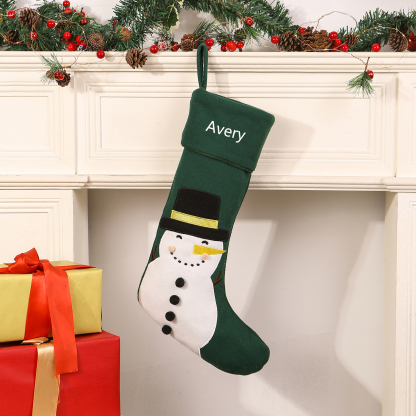 Calza di Natale in Tessuto Personalizzata - Nome Personalizzabile, Stili Rosso e Verde Regalo di Natale per Famiglia | Jessemade