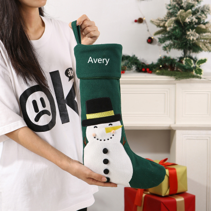 Calza di Natale in Tessuto Personalizzata - Nome Personalizzabile, Stili Rosso e Verde Regalo di Natale per Famiglia | Jessemade