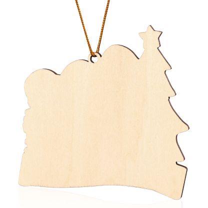 Decorazione Natalizia in Legno Personalizzata - Personalizza 3 Nomi, 1 Testo, Data - Albero di Natale e Personaggi, Regalo di Natale per la Famiglia | Jessemade