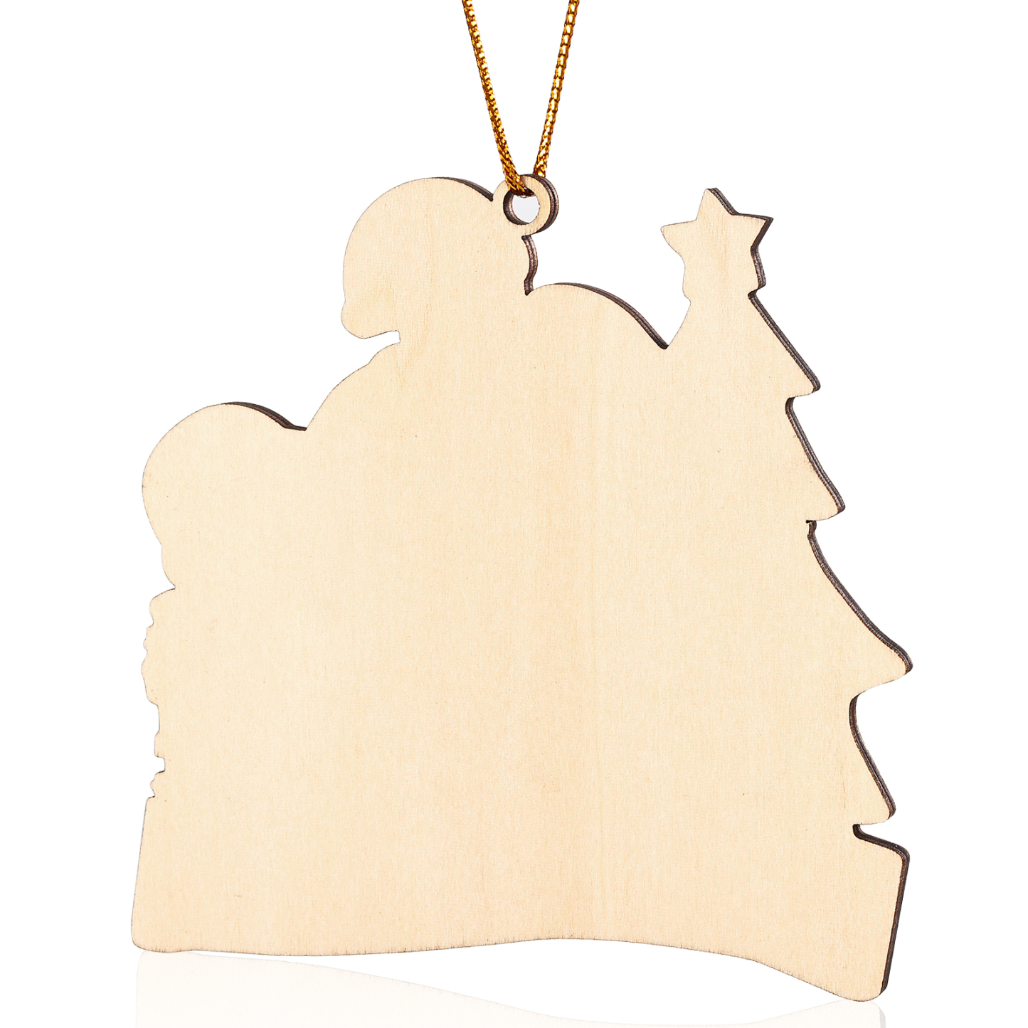 Decorazione Natalizia in Legno Personalizzata - Personalizza 4 Nomi, 1 Testo, Data - Albero di Natale e Personaggi, Regalo di Natale per la Famiglia | Jessemade