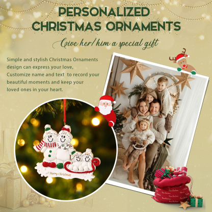 Ornamenti Natalizia Personalizzata con 2-5 Nomi e 1 Testo – Regalo di Natale per Famiglia | Jessemade