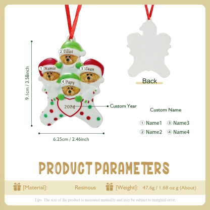 Ornamenti Natalizi Personalizzata con 2-6 Nomi – Regalo di Natale per Famiglia | Jessemade