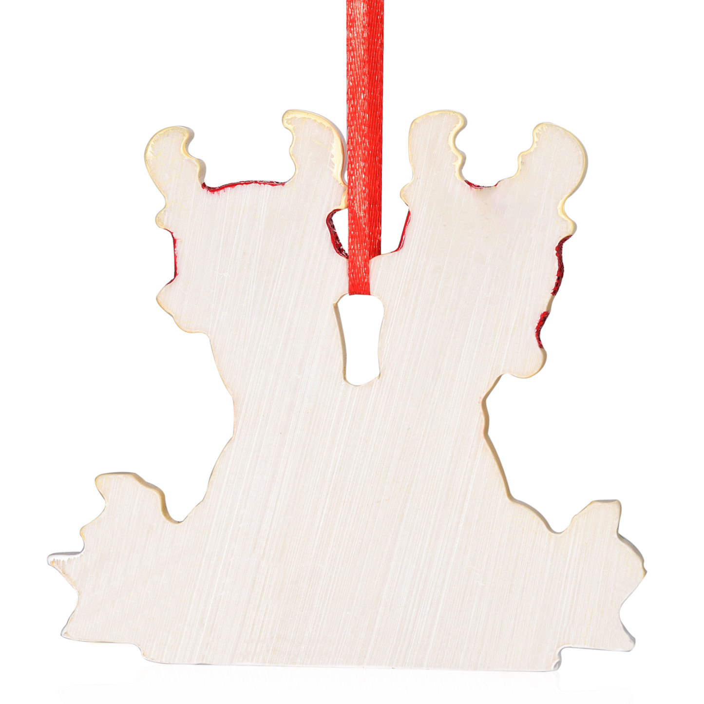 Ornamento Natalizio Personalizzato a Forma di Renne con 2 Nomi e 1 Testo - Regalo in Resina per Famiglie | Jessemade