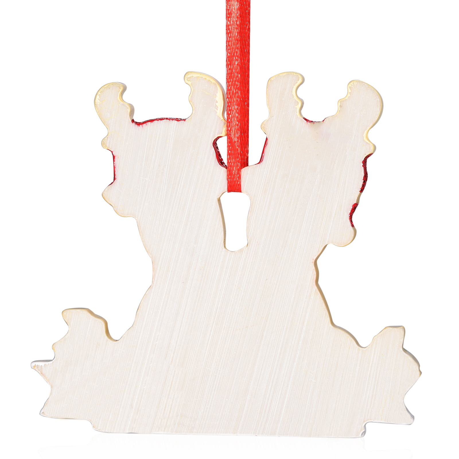 Ornamento Natalizio Personalizzato a Forma di Renne con 2 Nomi e 1 Testo - Regalo in Resina per Famiglie | Jessemade