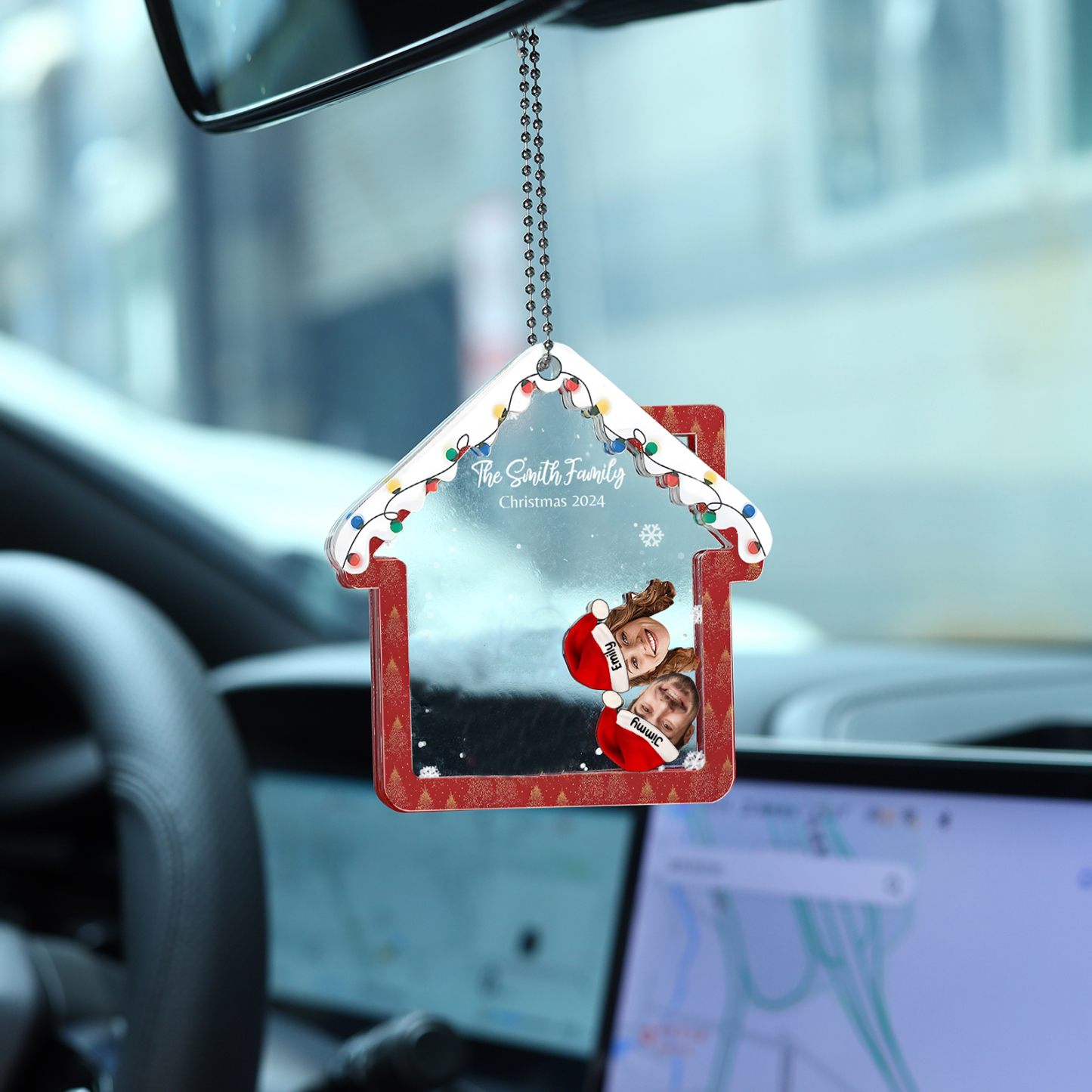 Personalised Christmas Family Ornament – Custom 2 Photos & 2 Names & 1 Text Christmas Gift for Family | Jessemade