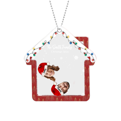 Personalised Christmas Family Ornament – Custom 2 Photos & 2 Names & 1 Text Christmas Gift for Family | Jessemade