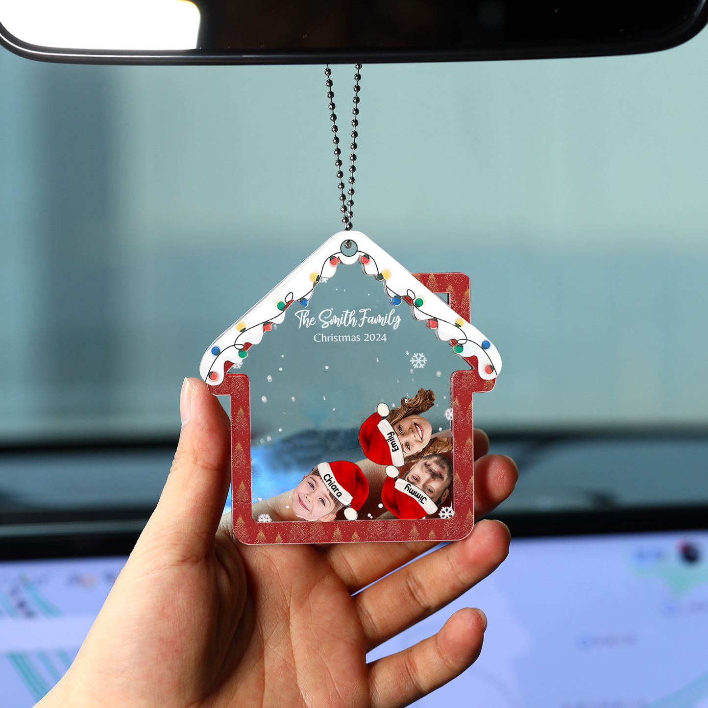 Personalised Christmas Family Ornament – Custom 3 Photos & 3 Names & 1 Text Christmas Gift for Family | Jessemade