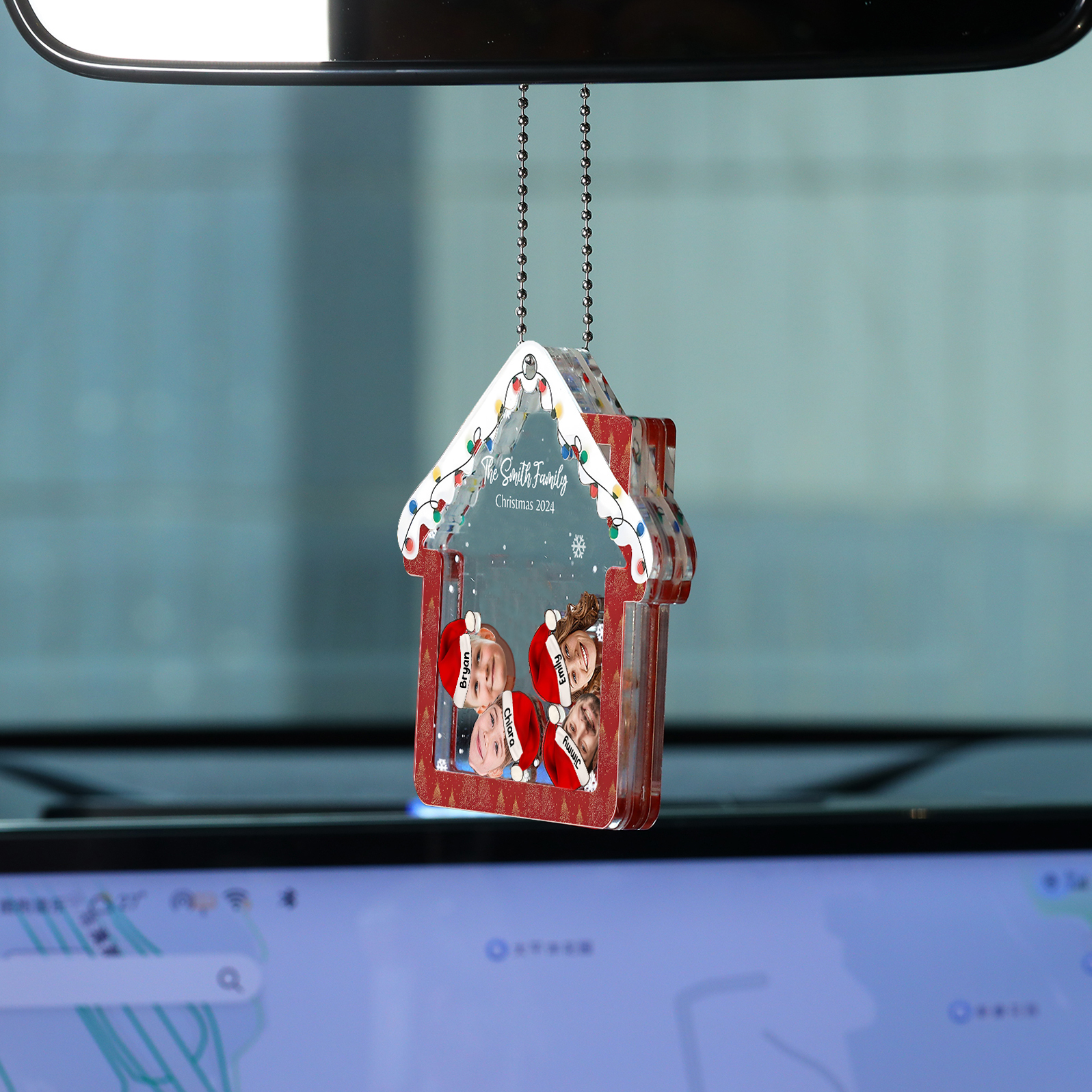 Personalised Christmas Family Ornament – Custom 4 Names & 4 Photos & 1 Text Christmas Gift for Family | Jessemade