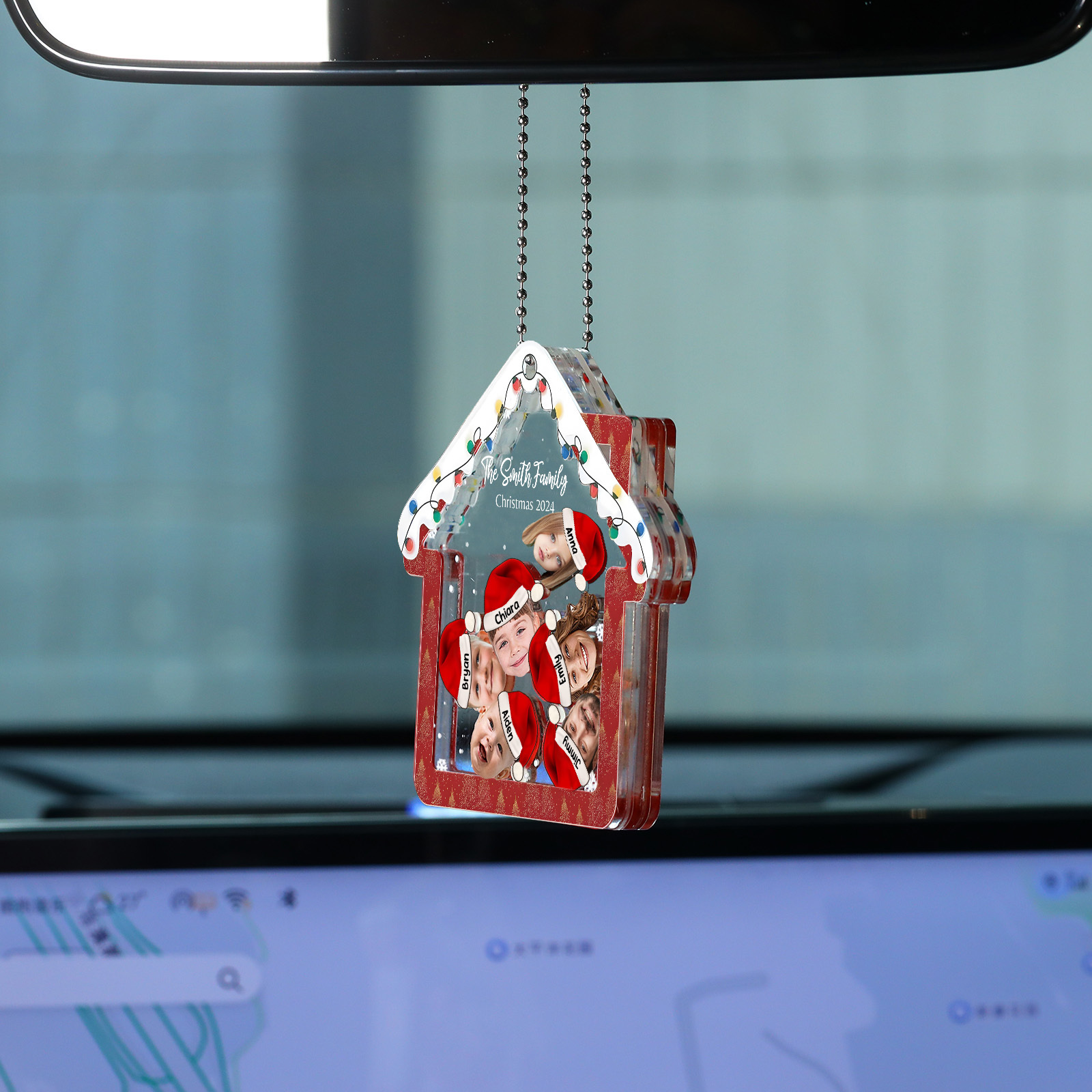 Personalised Christmas Family Ornament – Custom 6 Names & 6 Photos & 1 Text Christmas Gift for Family | Jessemade