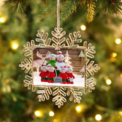 Ornamento Natalizio Personalizzato in Plastica a Forma di Fiocco di Ne