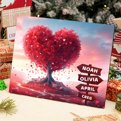 Personalised Cherry Tree Wooden Plaque Customized 2-5 Names Home Decoration Gift for Family | Jessemade