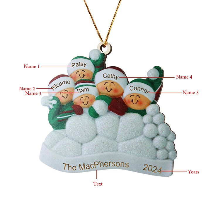 Decorazione Natalizia in Legno Personalizza 2-8 Nomi, 1 Testo e una Data –  Regalo di Natale per Famiglia | Jessemade