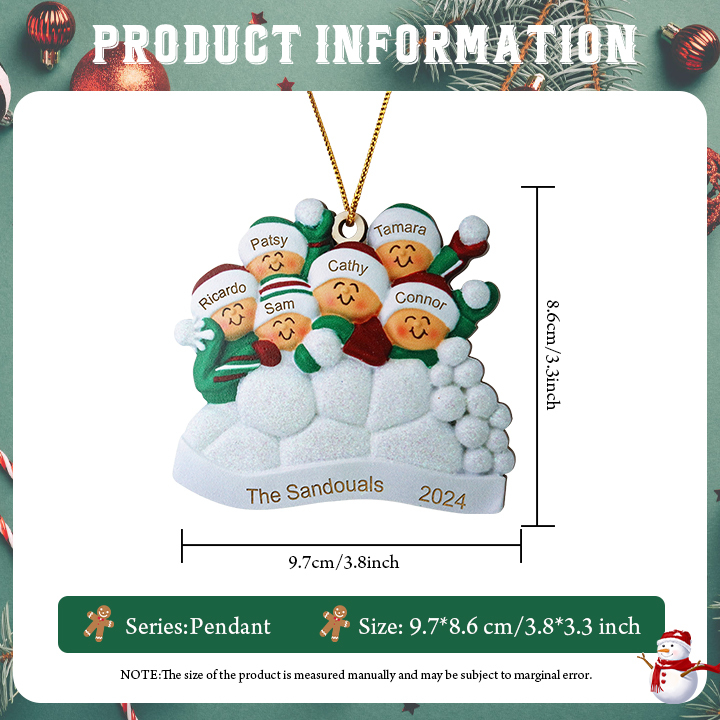 Decorazione Natalizia in Legno Personalizza 2-8 Nomi, 1 Testo e una Data –  Regalo di Natale per Famiglia | Jessemade