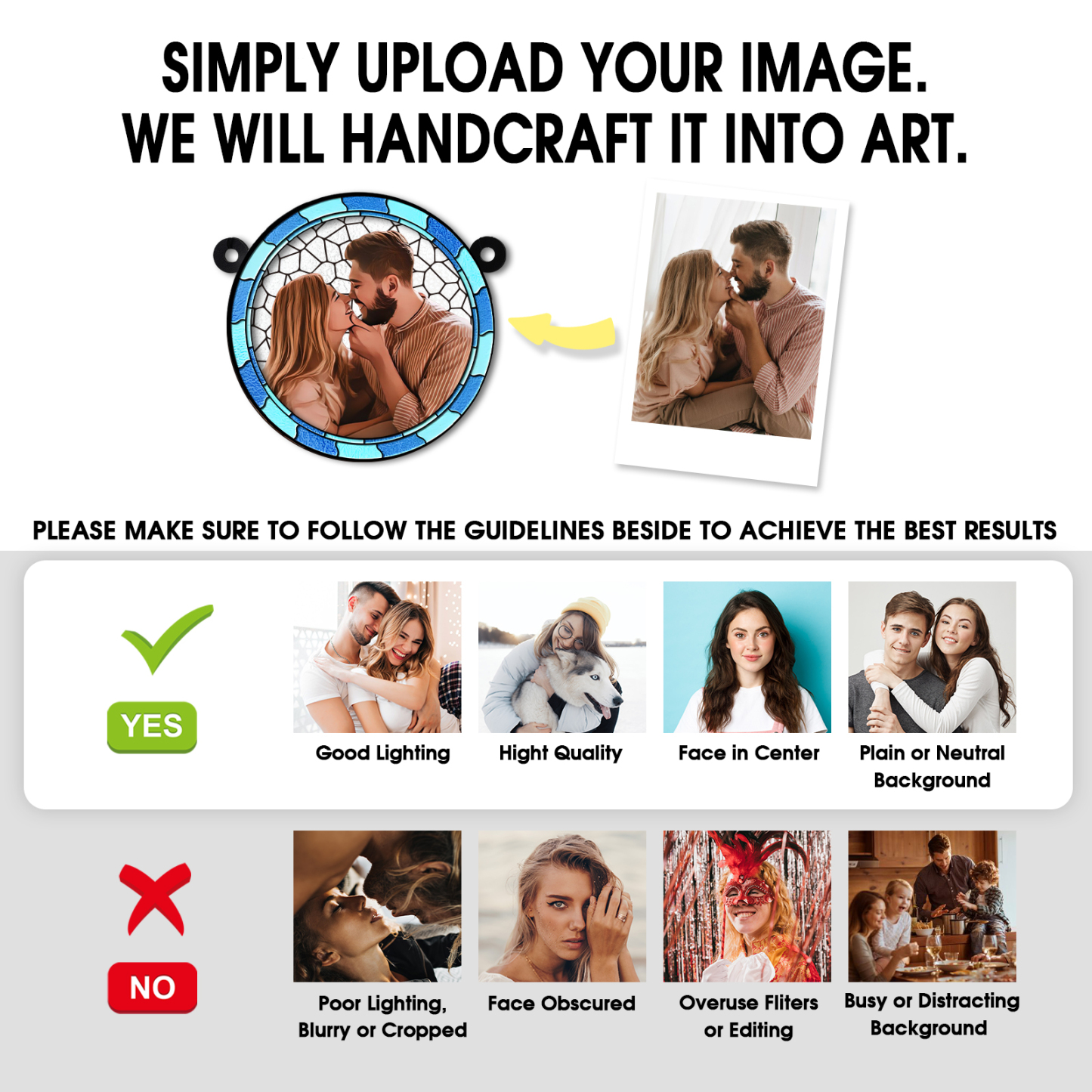 Decoro da Finestra Personalizzato con Foto - "Dove C'è Amore, C'è Vita" - Regalo di Natale per Lui o Lei | Jessemade