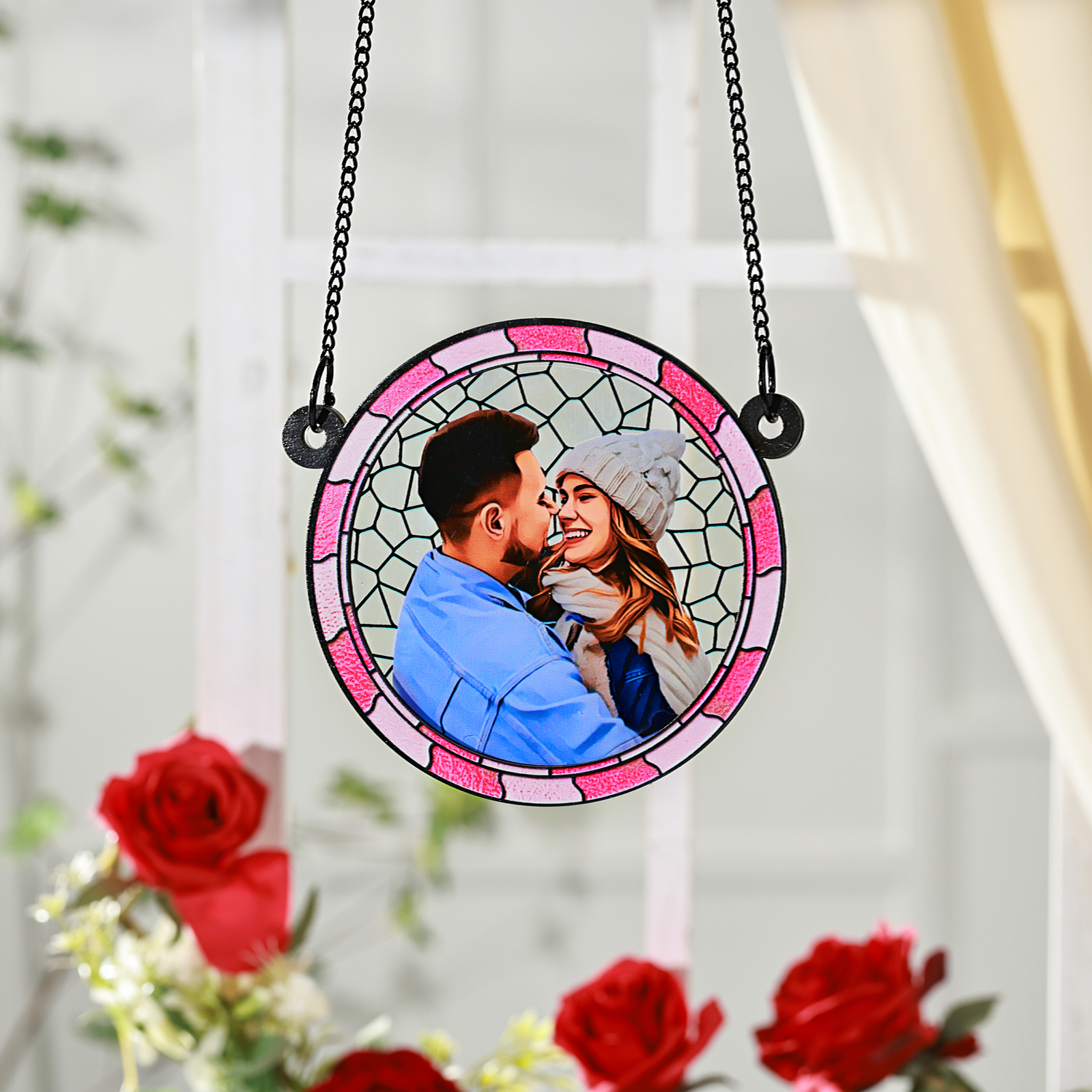 Decoro da Finestra Personalizzato con Foto - "Dove C'è Amore, C'è Vita" - Regalo di Natale per Lui o Lei | Jessemade