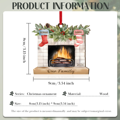 Decorazione Natalizia in Legno Personalizzata con 2-7 Nomi, 1 Testo e 1 Data – Regalo di Natale per Famiglia | Jessemade