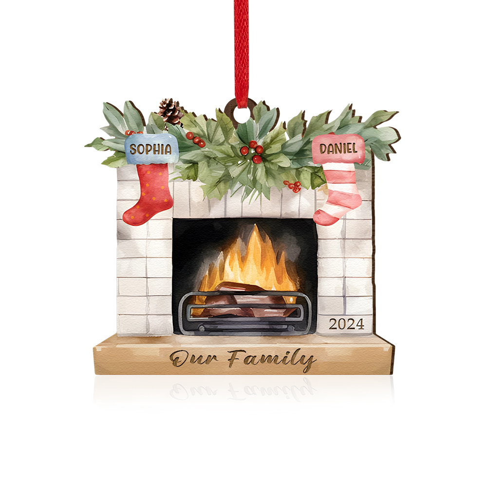 Decorazione Natalizia in Legno Personalizzata con 2-7 Nomi, 1 Testo e 1 Data – Regalo di Natale per Famiglia | Jessemade