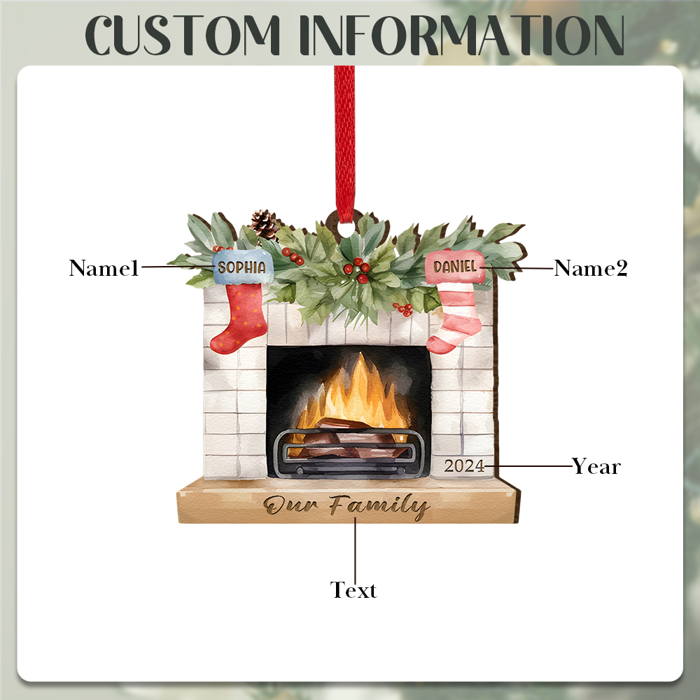 Decorazione Natalizia in Legno Personalizzata con 2-7 Nomi, 1 Testo e 1 Data – Regalo di Natale per Famiglia | Jessemade