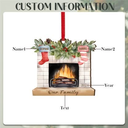 Decorazione Natalizia in Legno Personalizzata con 2-7 Nomi, 1 Testo e 1 Data – Regalo di Natale per Famiglia | Jessemade