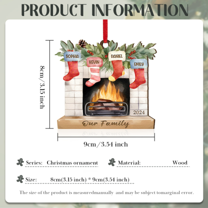 Decorazione Natalizia in Legno Personalizzata con 2-7 Nomi, 1 Testo e 1 Data – Regalo di Natale per Famiglia | Jessemade