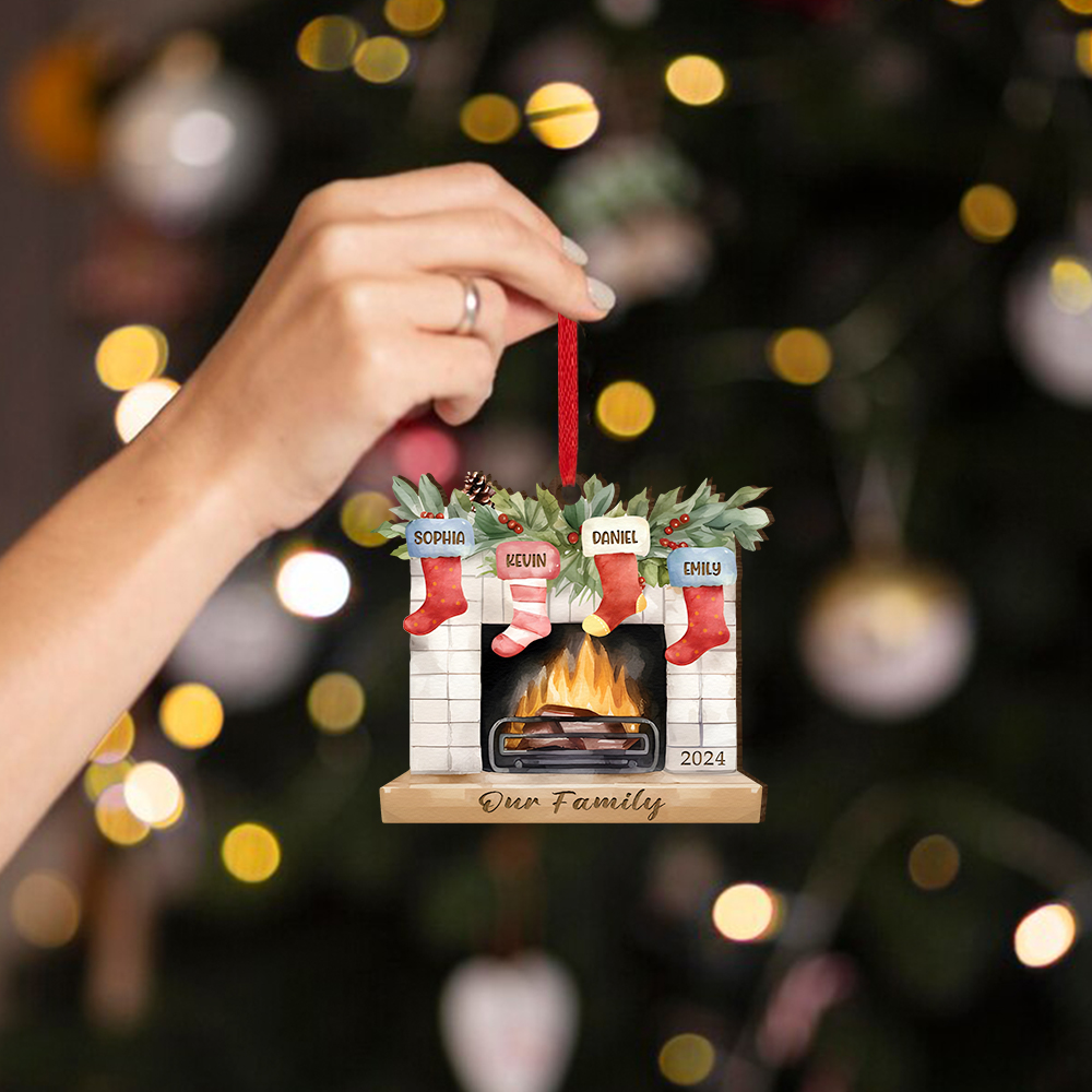 Decorazione Natalizia in Legno Personalizzata con 2-7 Nomi, 1 Testo e 1 Data – Regalo di Natale per Famiglia | Jessemade