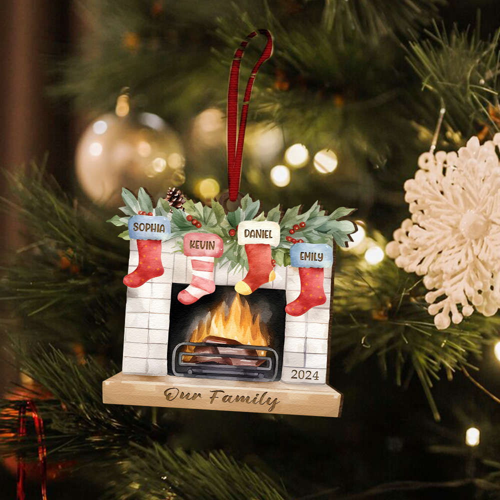 Decorazione Natalizia in Legno Personalizzata con 2-7 Nomi, 1 Testo e 1 Data – Regalo di Natale per Famiglia | Jessemade