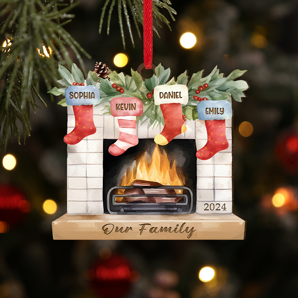 Decorazione Natalizia in Legno Personalizzata con 2-7 Nomi, 1 Testo e 1 Data – Regalo di Natale per Famiglia | Jessemade