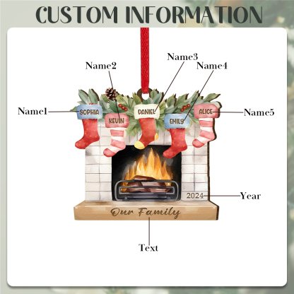 Decorazione Natalizia in Legno Personalizzata con 2-7 Nomi, 1 Testo e 1 Data – Regalo di Natale per Famiglia | Jessemade