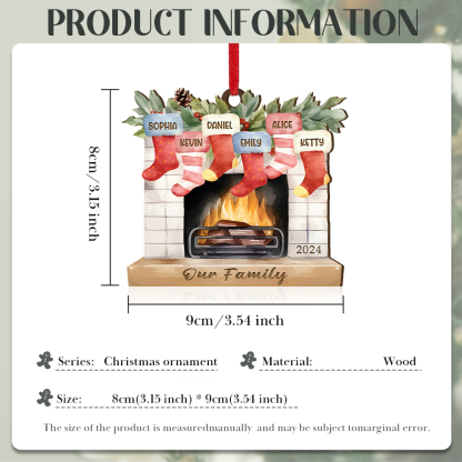 Decorazione Natalizia in Legno Personalizzata con 2-7 Nomi, 1 Testo e 1 Data – Regalo di Natale per Famiglia | Jessemade