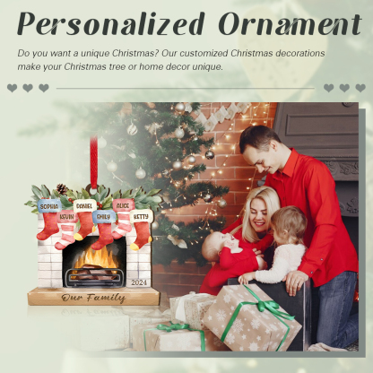 Decorazione Natalizia in Legno Personalizzata con 2-7 Nomi, 1 Testo e 1 Data – Regalo di Natale per Famiglia | Jessemade