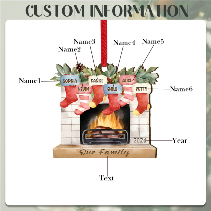Decorazione Natalizia in Legno Personalizzata con 2-7 Nomi, 1 Testo e 1 Data – Regalo di Natale per Famiglia | Jessemade