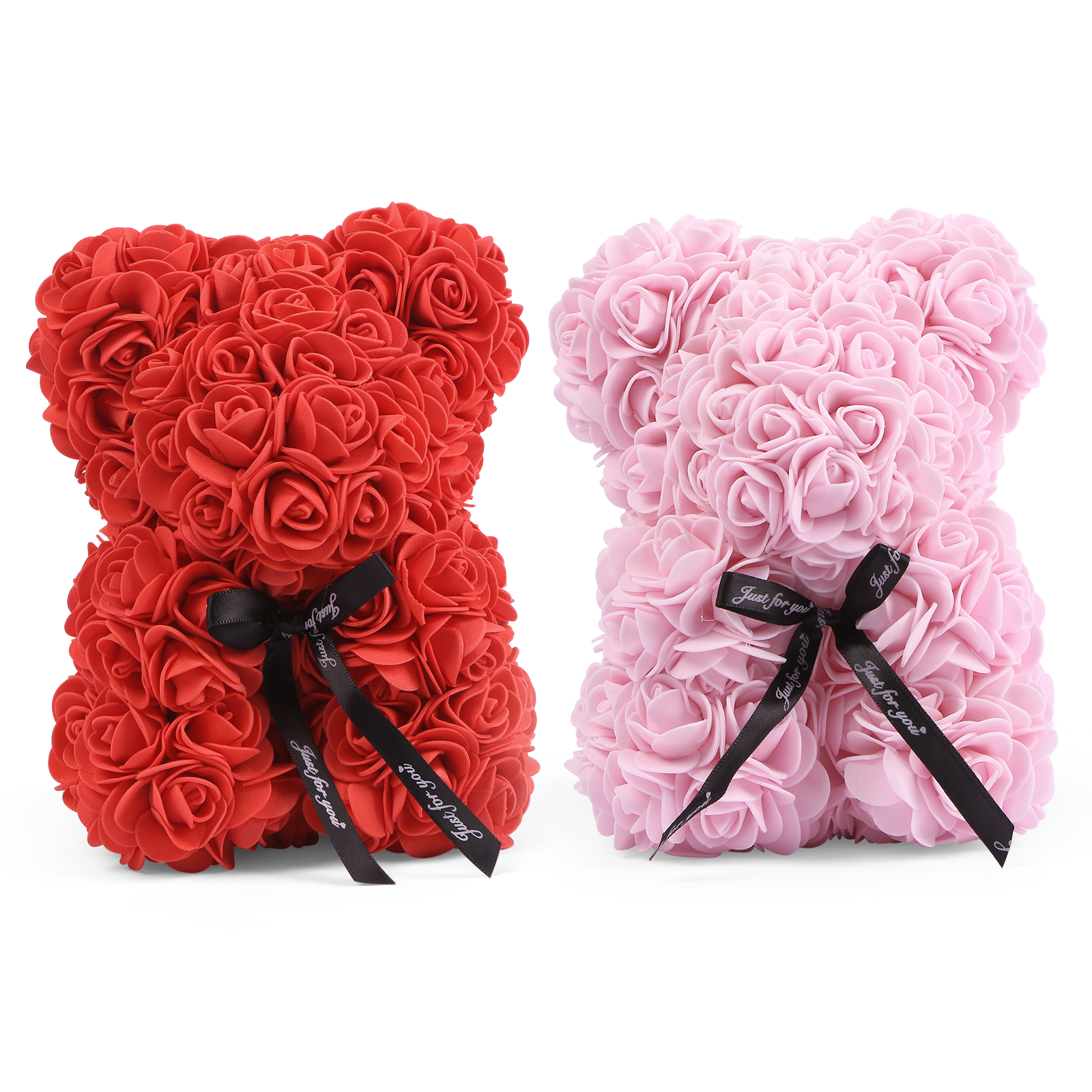 Orso di Rose Romantico - Decorazione per Coppie - Disponibile in Rosso e Rosa - Regalo di San Valentino per Lei | Jessemade