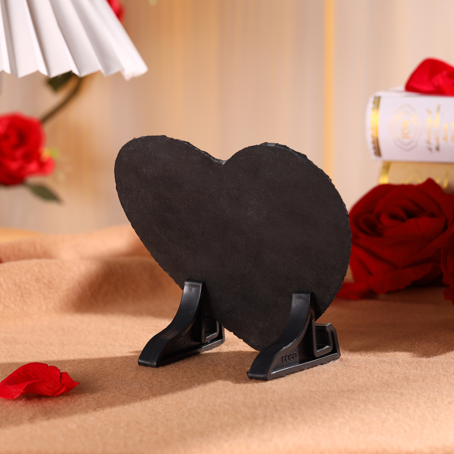 Decorazione Personalizzata in Pietra a Forma di Cuore con 2 Nomi e 1 Foto - "Il mio posto preferito in tutto il mondo è accanto a te" - Regalo di San Valentino per Lei/Lui | Jessemade
