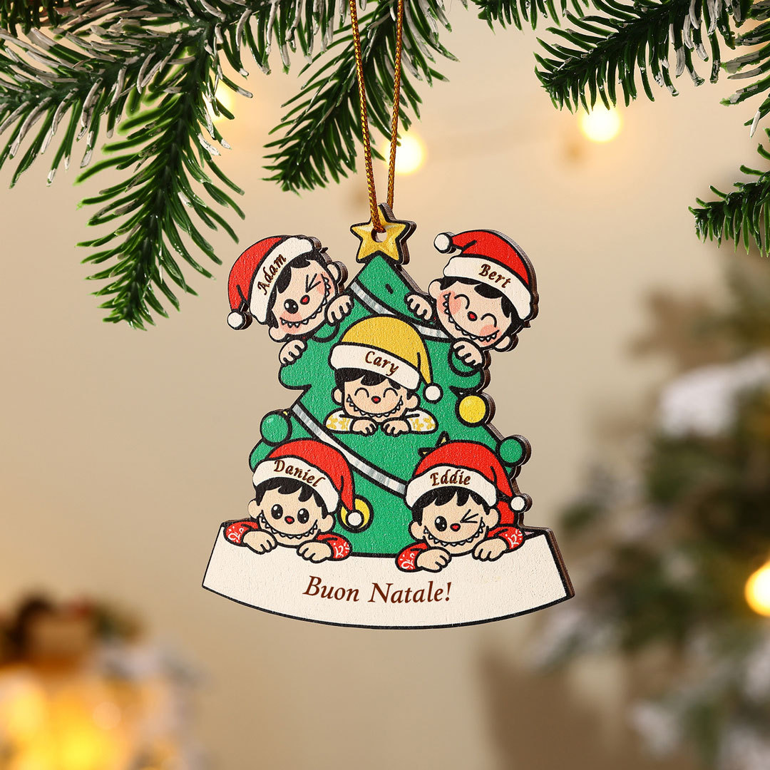 Decorazione personalizzata per l'albero di Natale della famiglia 2025