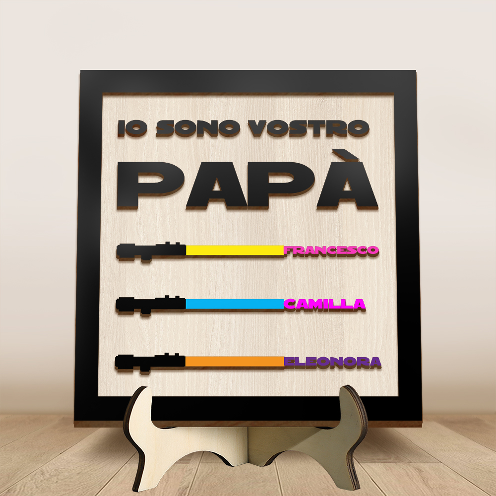 Targa Personalizzata in Legno con Nomi – Regalo per Papà e Nonno | Jessemade