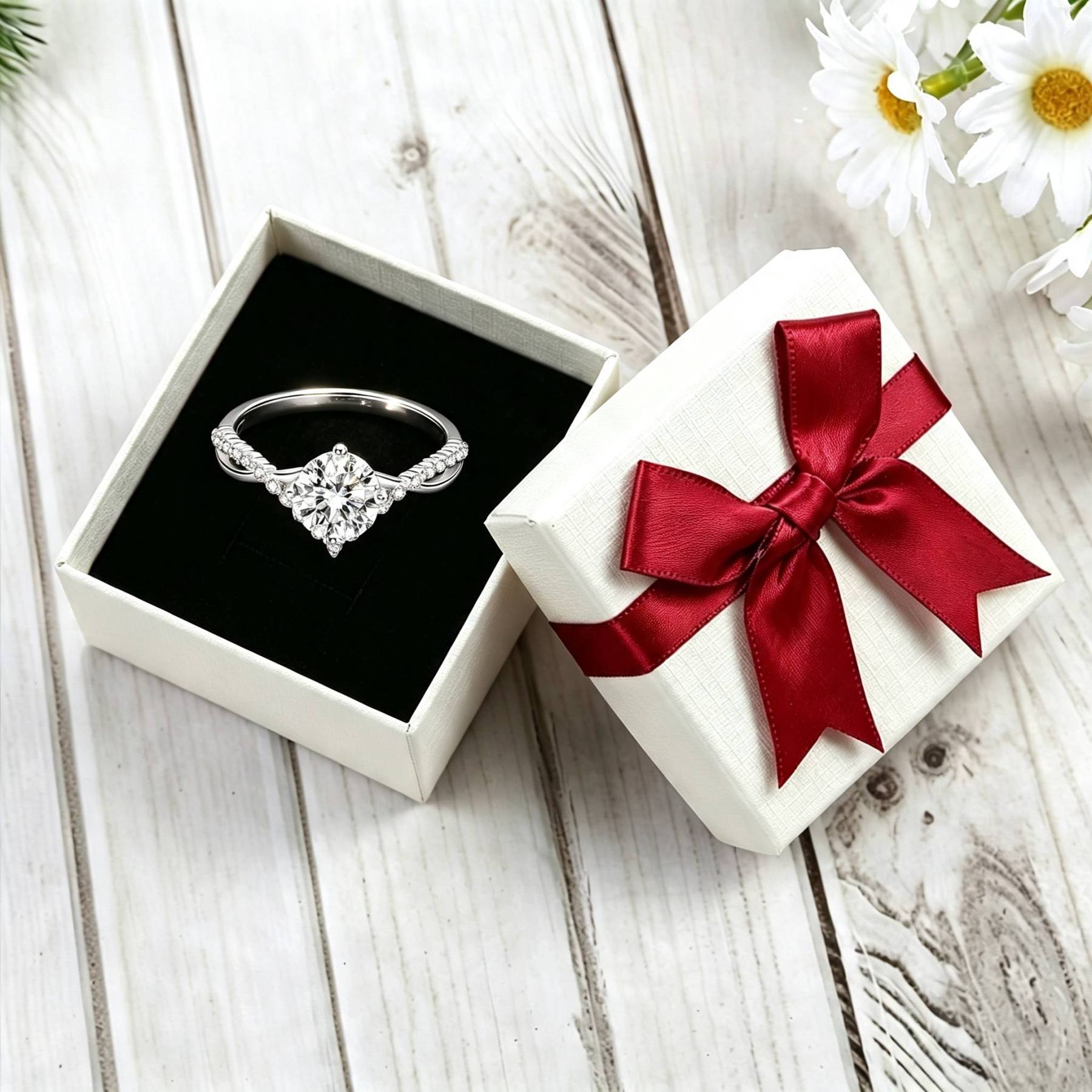 Anello Aperto in Argento 925 con Fiocco Regalo Elegante per Donna